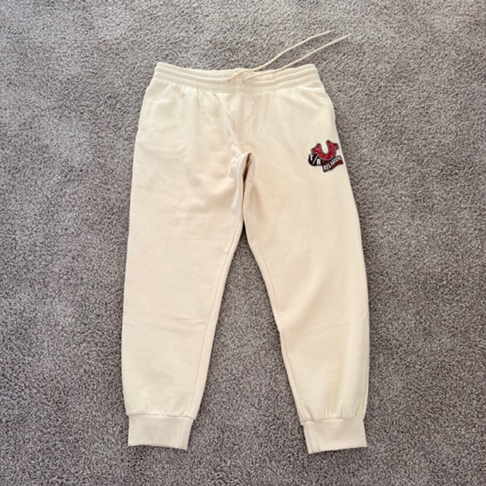 True Religion EMB Patch HS Jogger Cream Pockets Drawstring Women's XXL/2TG NWT - Picture 15 of 15